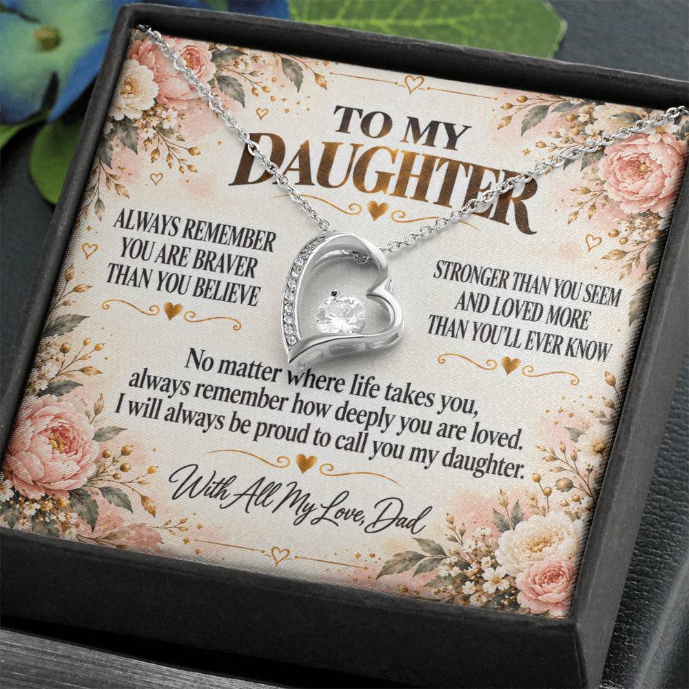 C301 - Always Remember How Deeply You Are Loved And How Proud Dad Will Always Be - Forever Love Necklace