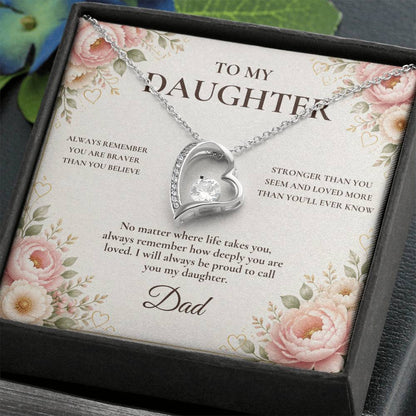C76 - Grow With Grace Live With Courage And Always Remember Where Your Strength Began - Forever Love Necklace