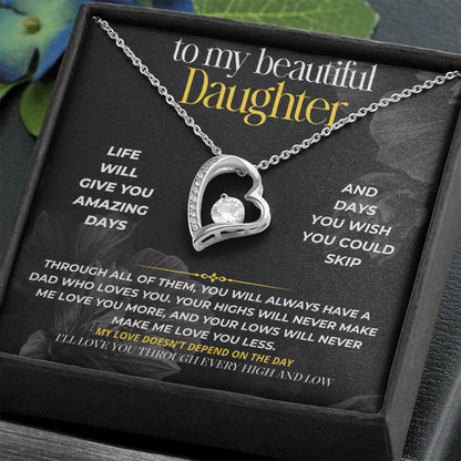 S292 - I’ll Love You Through Every High And Low – Forever Love Necklace From Dad