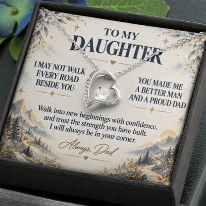C274 - I May Not Walk Every Road Beside You But My Love Will Travel Every Mile With You - Forever Love Necklace