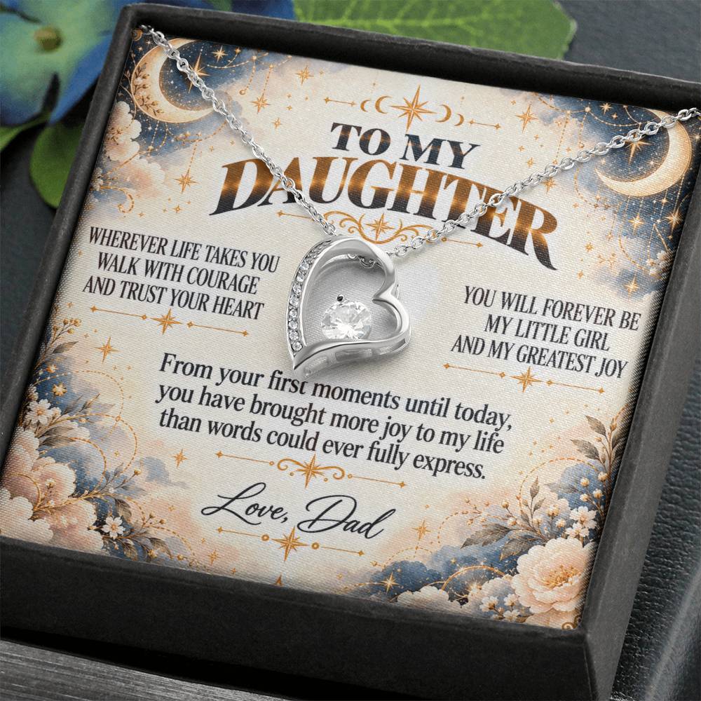 C427 - No Matter How Much You Grow There Will Always Be A Little Girl I Love Beyond Words - Forever Love Necklace