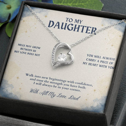 C69 - There Is No Distance Great Enough To Change The Bond Between A Father And Daughter - Forever Love Necklace