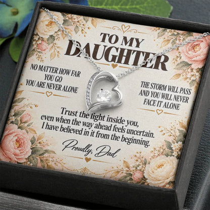 C230 - Whenever You Look Back Know There Has Always Been A Dad Proudly Standing Behind You - Forever Love Necklace