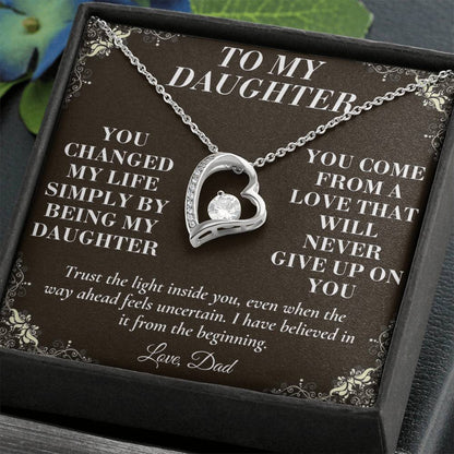 C195 - I Will Always Celebrate The Woman You Become And Treasure The Little Girl You Were - Forever Love Necklace