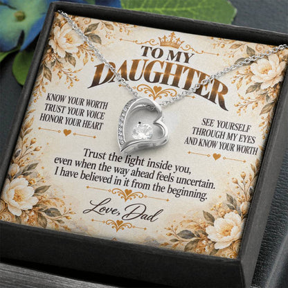 C435 - Never Measure Your Worth By The World Because To Your Dad You Have Always Been Priceless - Forever Love Necklace