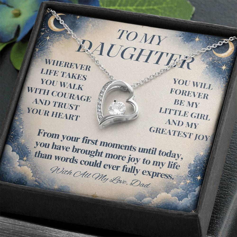 C277 - No Matter How Much You Grow There Will Always Be A Little Girl I Love Beyond Words - Forever Love Necklace