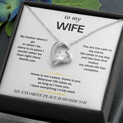 S8 - My Favorite Place Is Beside You – Forever Love Necklace From Husband