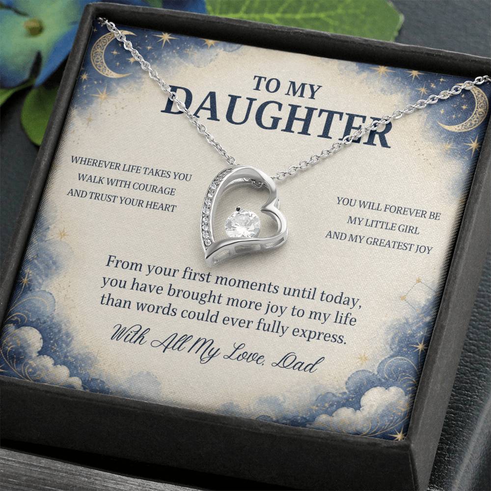 C77 - No Matter How Much You Grow There Will Always Be A Little Girl I Love Beyond Words - Forever Love Necklace