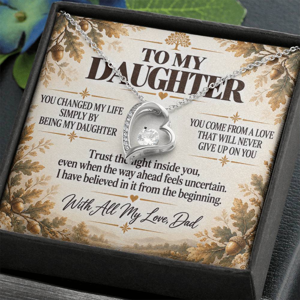 C245 - I Will Always Celebrate The Woman You Become And Treasure The Little Girl You Were - Forever Love Necklace