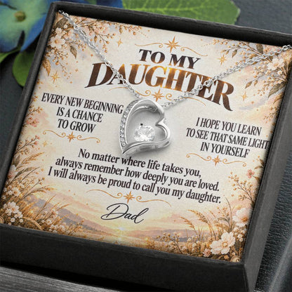 C316 - May Every New Beginning Remind You That Dad Will Always Stand Behind You - Forever Love Necklace