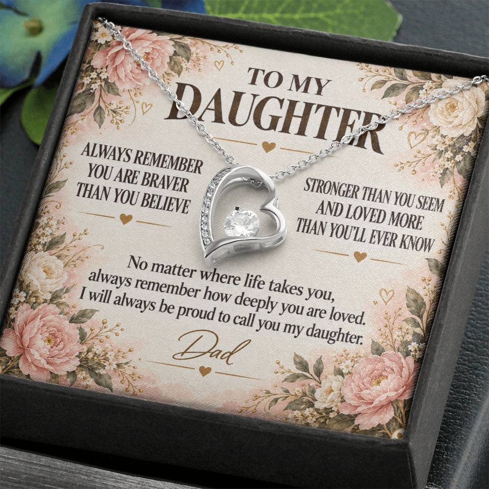 C276 - Grow With Grace Live With Courage And Always Remember Where Your Strength Began - Forever Love Necklace