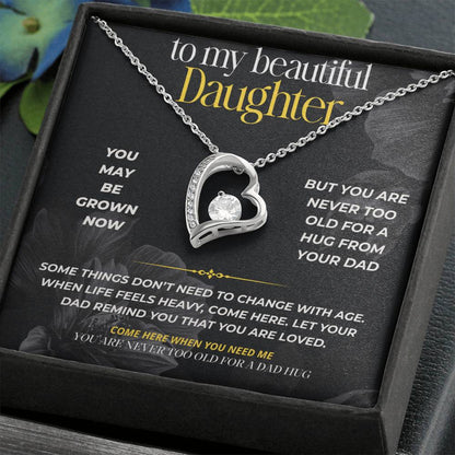 S284 - You Are Never Too Old For A Dad Hug – Forever Love Necklace From Dad