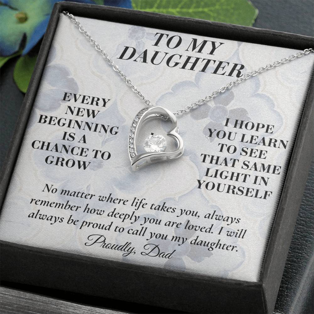 C166 - May Every New Beginning Remind You That Dad Will Always Stand Behind You - Forever Love Necklace