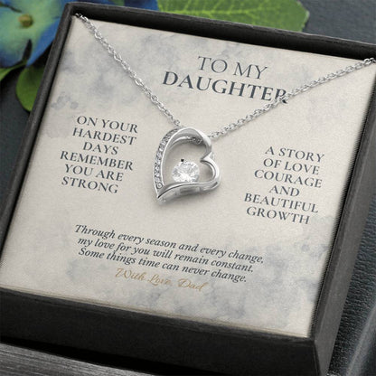 C113 - Even On Your Hardest Days Remember You Are Stronger Than You Think And Never Alone - Forever Love Necklace