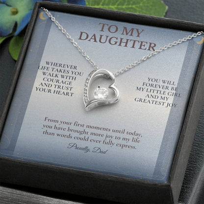 C102 - Wherever Life Takes You May You Always Feel Dad’s Love Guiding Your Heart - Forever Love Necklace
