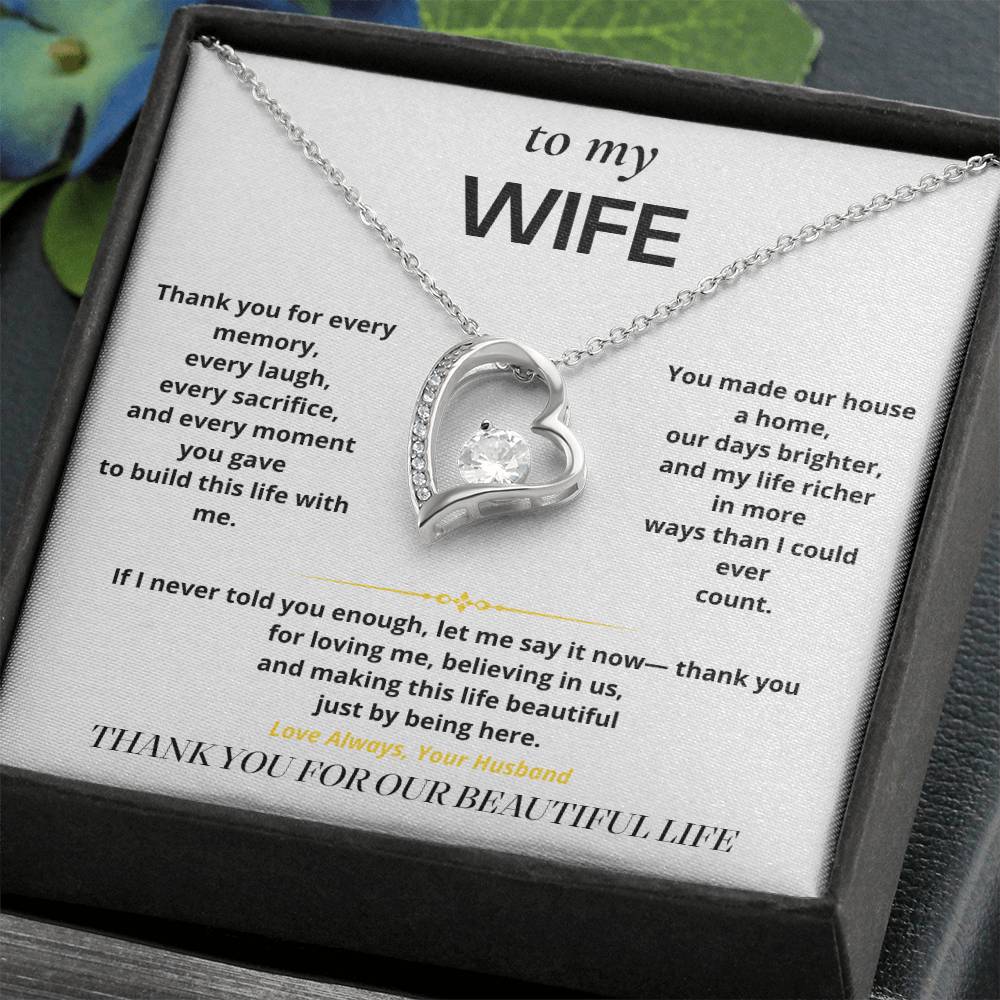 S11 - Thank You For Our Beautiful Life – Forever Love Necklace From Husband