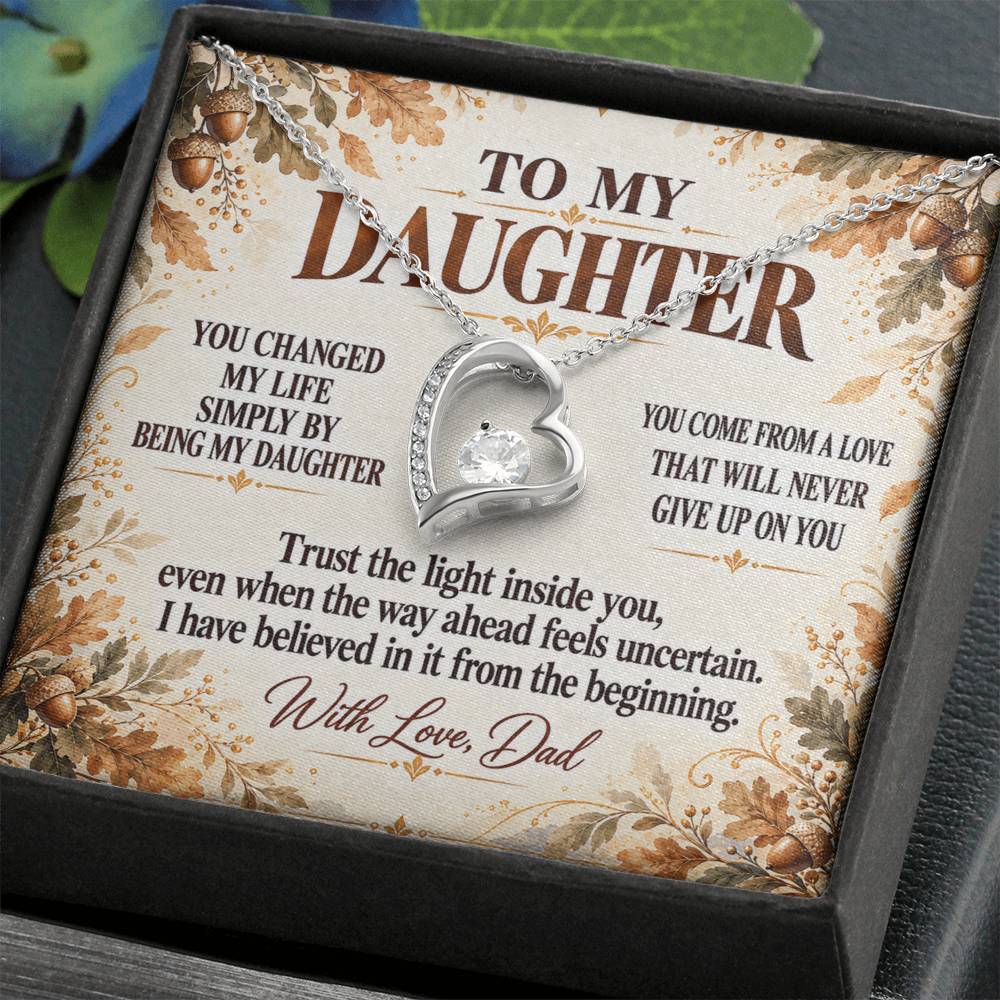 C345 - I Will Always Celebrate The Woman You Become And Treasure The Little Girl You Were - Forever Love Necklace