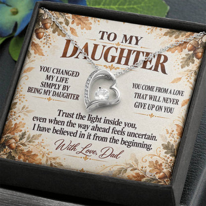 C345 - I Will Always Celebrate The Woman You Become And Treasure The Little Girl You Were - Forever Love Necklace