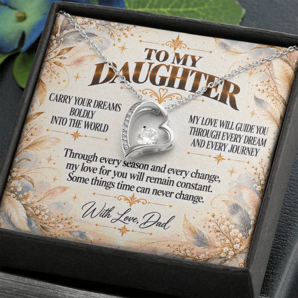 C393 - Wherever Tomorrow Leads You Remember You Have Already Made Your Dad Incredibly Proud - Forever Love Necklace