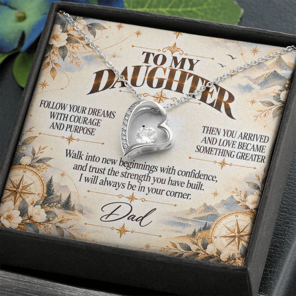 C484 - When You Feel Lost Remember The Love That Raised You Will Always Help Guide You Home - Forever Love Necklace