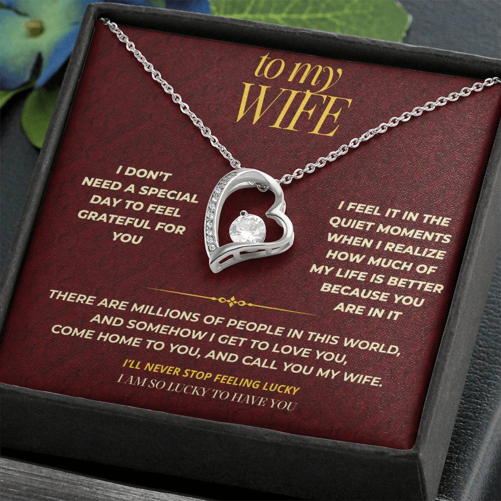 S112 - You Make Me Feel Lucky Every Day – Forever Love Necklace From Husband