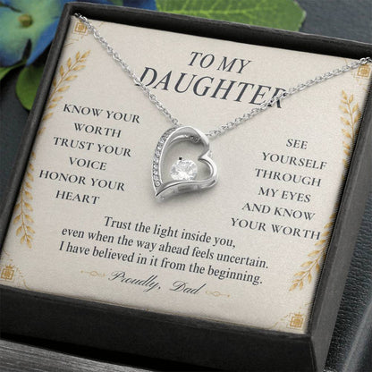 C109 - Follow Your Dreams With Courage And Know Dad Will Always Be Cheering For You - Forever Love Necklace