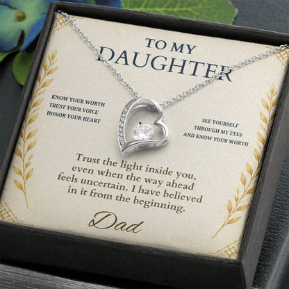 C60 - My Greatest Wish Is That You Always Know Your Worth And Never Settle For Less - Forever Love Necklace