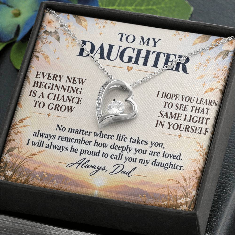 C266 - May Every New Beginning Remind You That Dad Will Always Stand Behind You - Forever Love Necklace