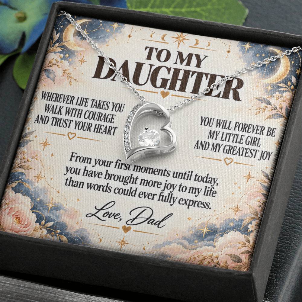 C227 - No Matter How Much You Grow There Will Always Be A Little Girl I Love Beyond Words - Forever Love Necklace