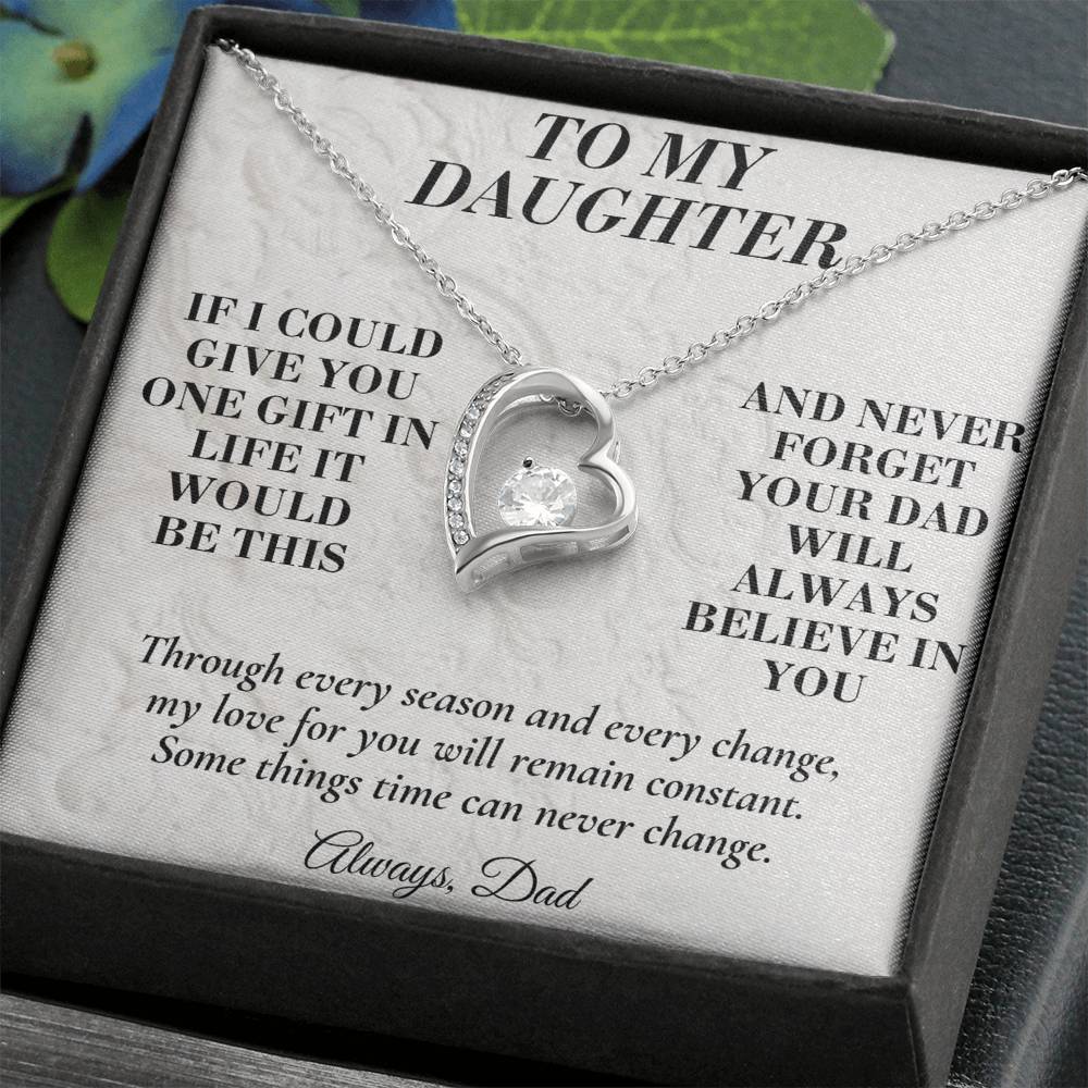 C177 - No Matter How Much You Grow There Will Always Be A Little Girl I Love Beyond Words - Forever Love Necklace