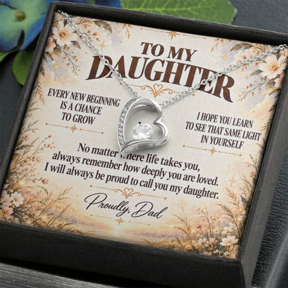 C366 - May Every New Beginning Remind You That Dad Will Always Stand Behind You - Forever Love Necklace