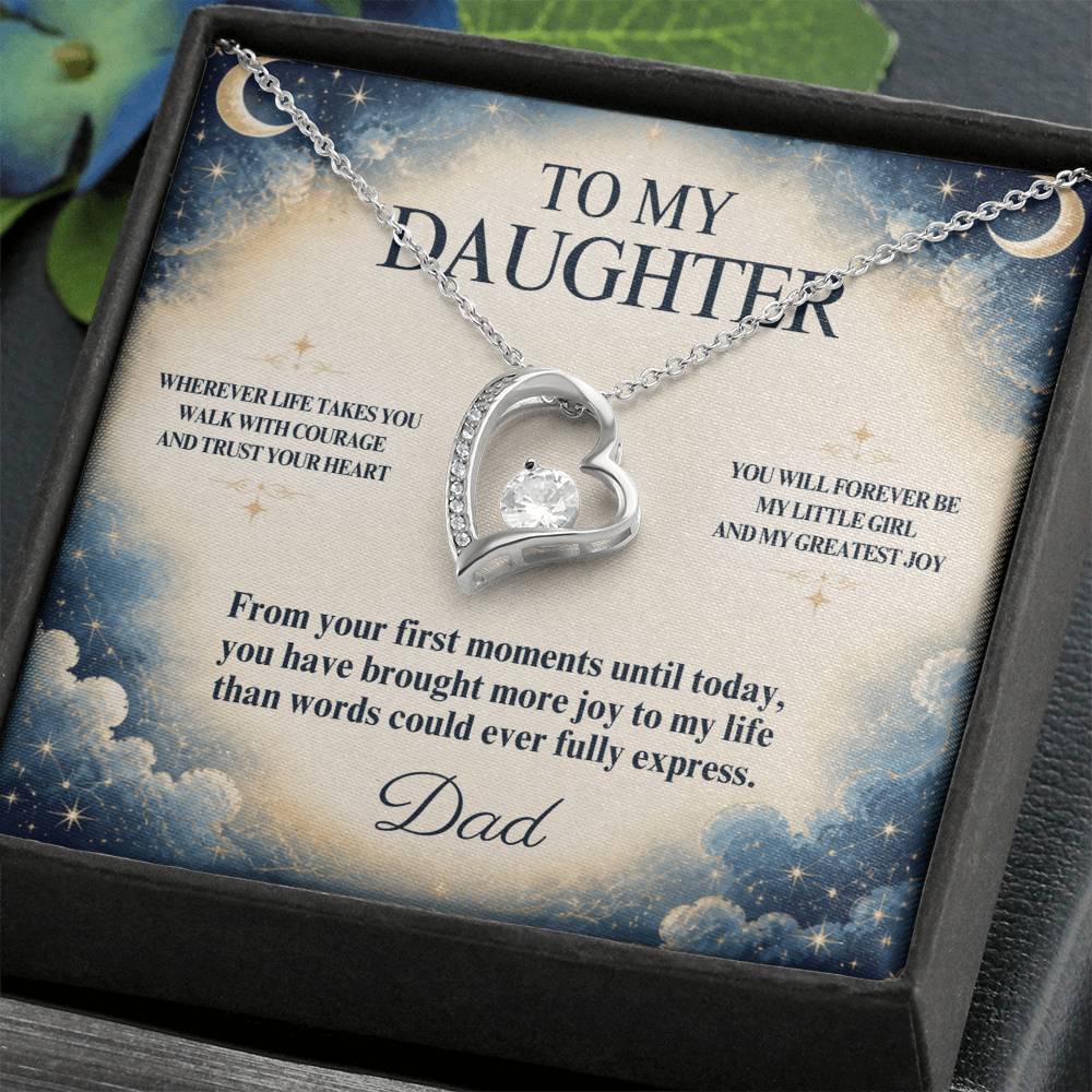 C52 - Wherever Life Takes You May You Always Feel Dad’s Love Guiding Your Heart - Forever Love Necklace