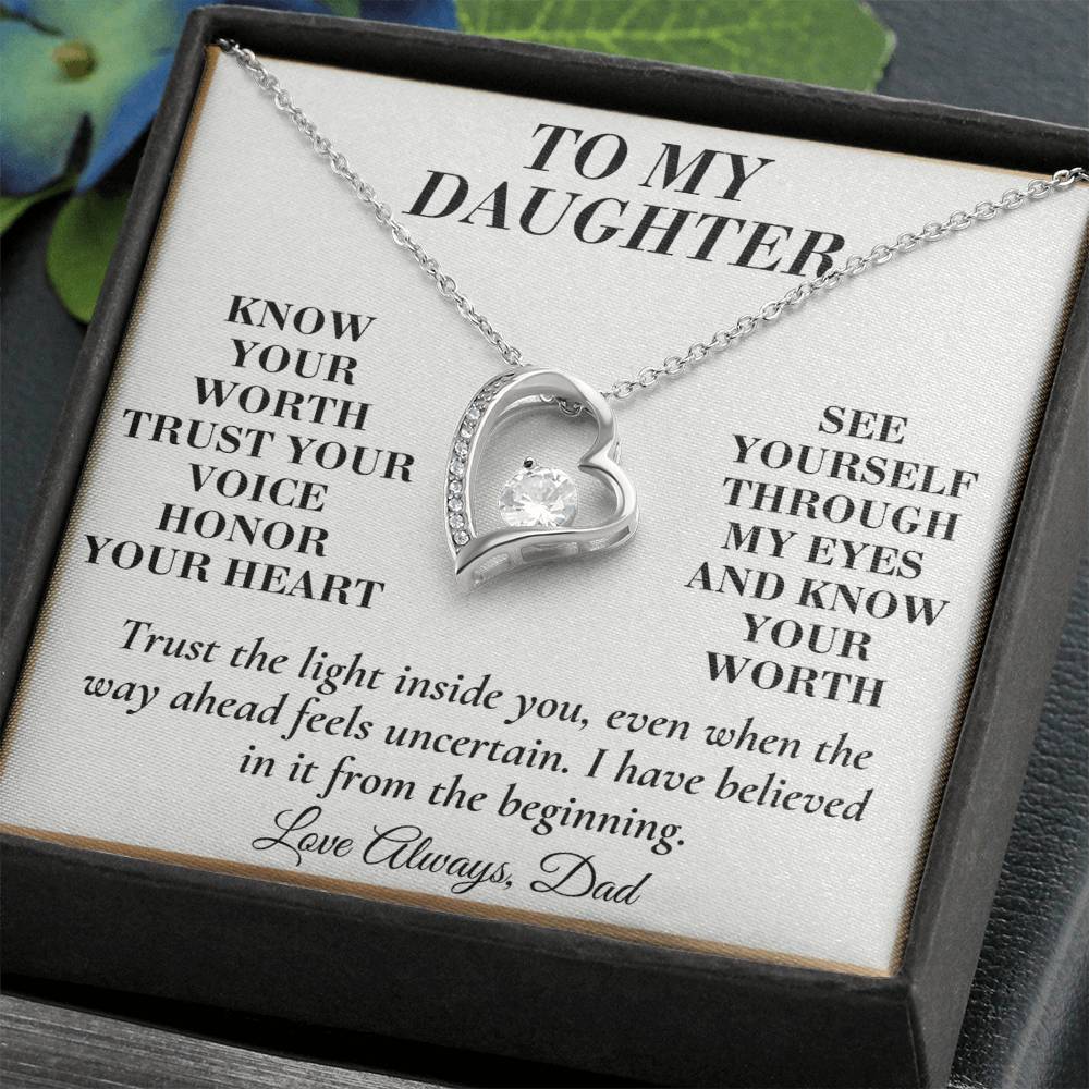 C160 - My Greatest Wish Is That You Always Know Your Worth And Never Settle For Less - Forever Love Necklace