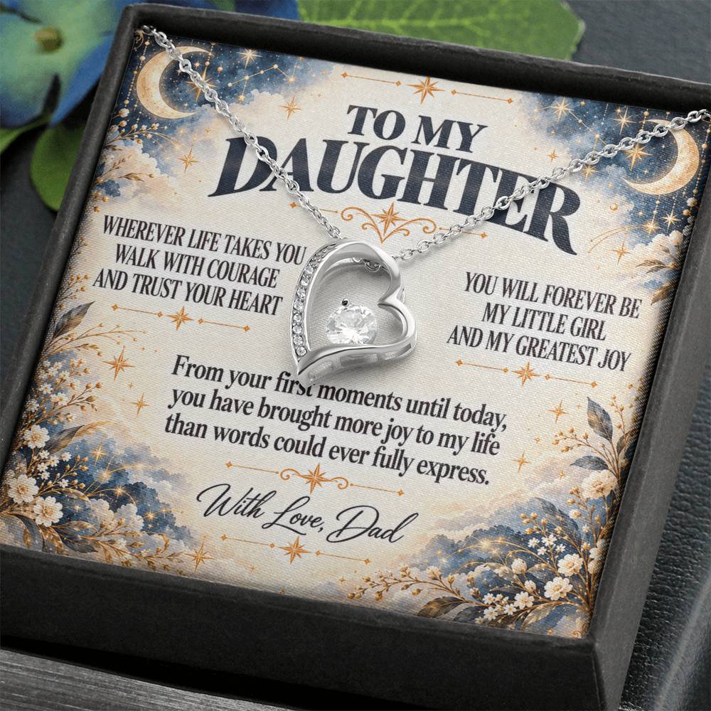 C377 - No Matter How Much You Grow There Will Always Be A Little Girl I Love Beyond Words - Forever Love Necklace