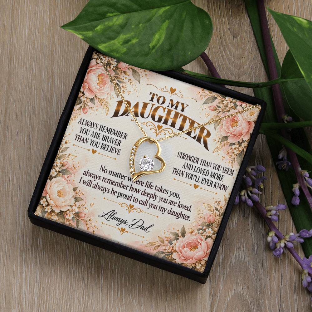 C426 - Grow With Grace Live With Courage And Always Remember Where Your Strength Began - Forever Love Necklace