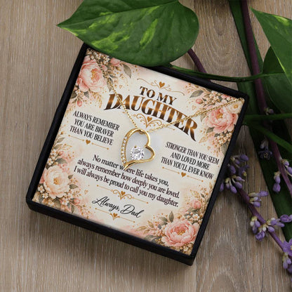 C426 - Grow With Grace Live With Courage And Always Remember Where Your Strength Began - Forever Love Necklace