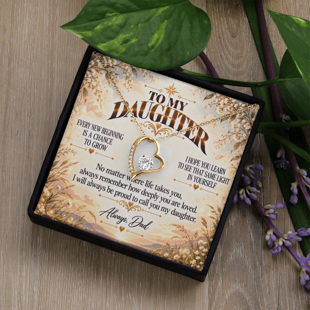 C466 - May Every New Beginning Remind You That Dad Will Always Stand Behind You - Forever Love Necklace