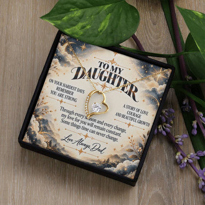 C488 - The Strong Woman You Are Becoming Will Always Remind Me Of The Little Girl I Adore - Forever Love Necklace