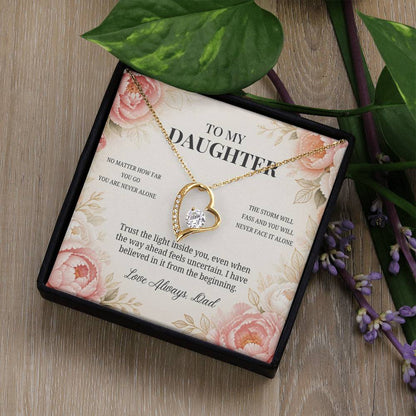 C80 - Whenever You Look Back Know There Has Always Been A Dad Proudly Standing Behind You - Forever Love Necklace