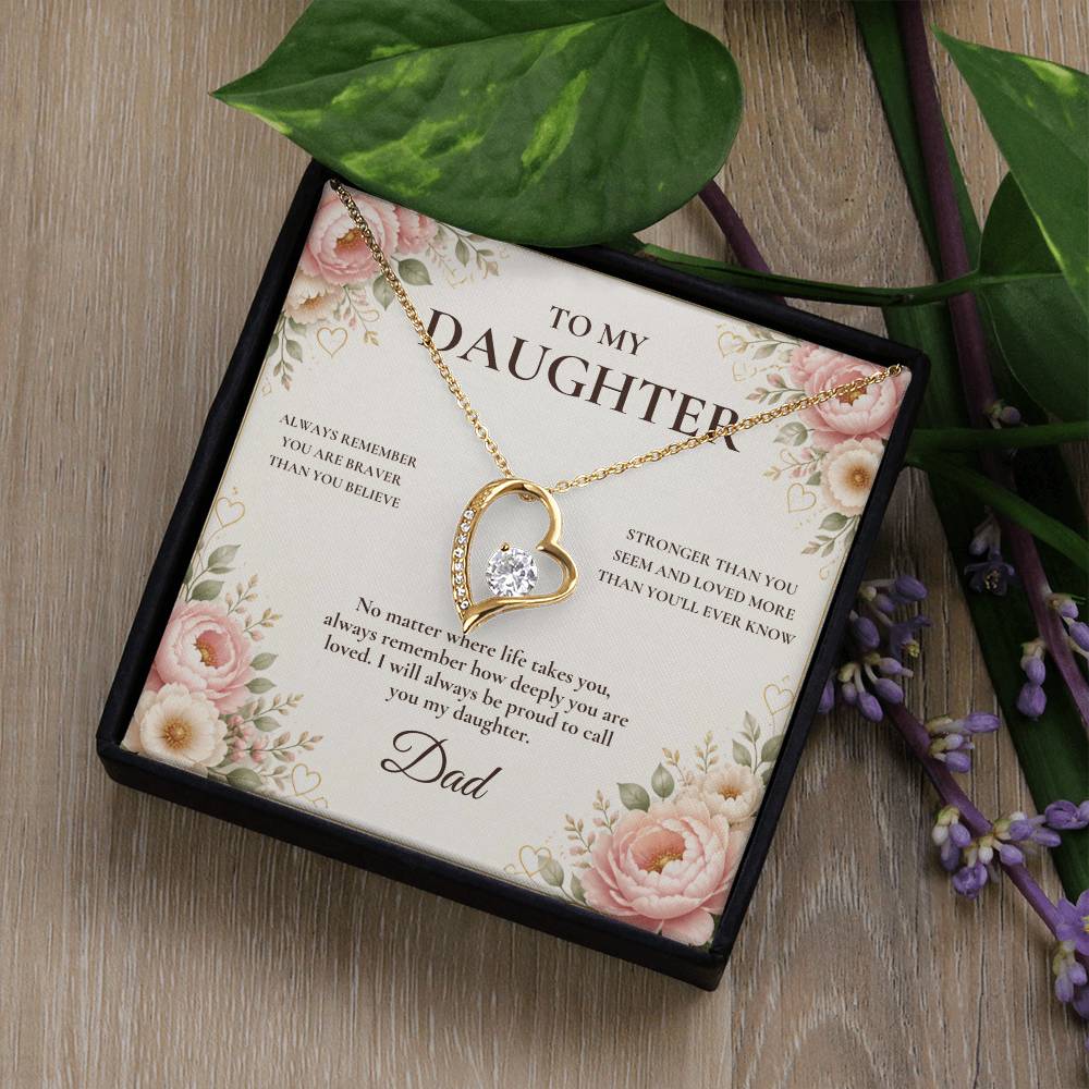 C76 - Grow With Grace Live With Courage And Always Remember Where Your Strength Began - Forever Love Necklace
