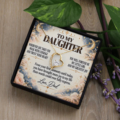 C227 - No Matter How Much You Grow There Will Always Be A Little Girl I Love Beyond Words - Forever Love Necklace
