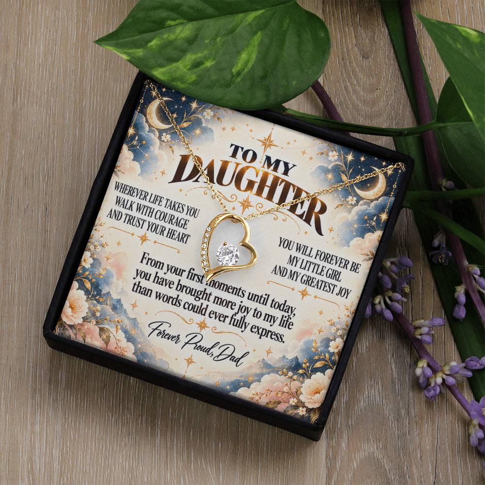 C327 - No Matter How Much You Grow There Will Always Be A Little Girl I Love Beyond Words - Forever Love Necklace