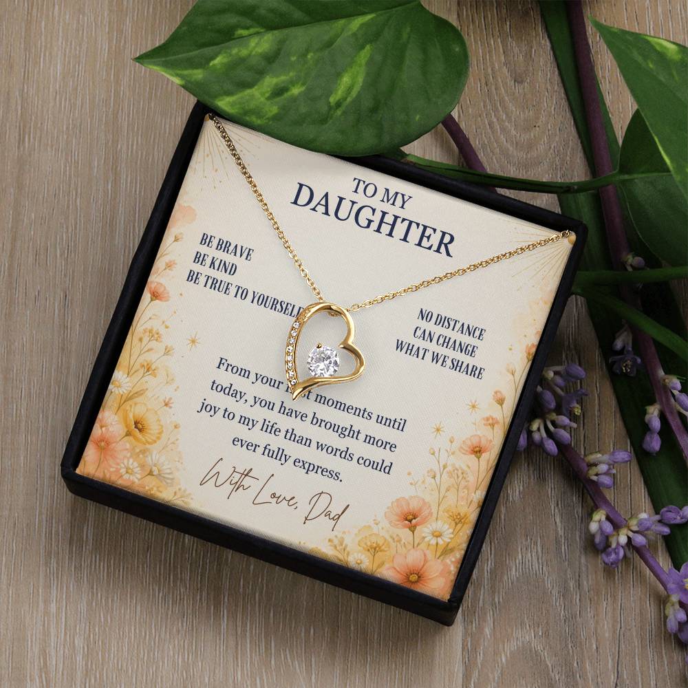 C57 - Be Brave Be Kind And Never Forget Your Dad Will Always Believe In You - Forever Love Necklace