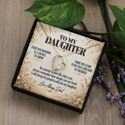 C216 - May Every New Beginning Remind You That Dad Will Always Stand Behind You - Forever Love Necklace