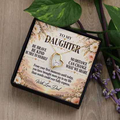 C257 - Be Brave Be Kind And Never Forget Your Dad Will Always Believe In You - Forever Love Necklace