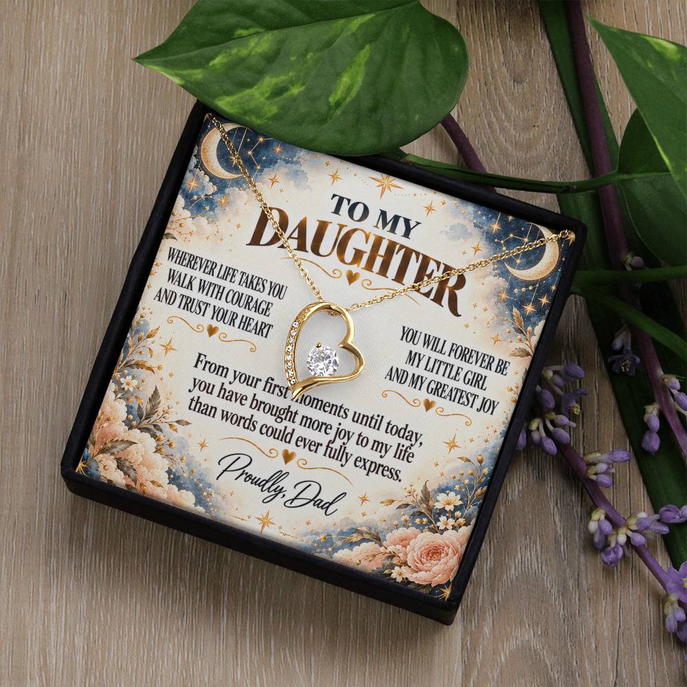 C302 - Wherever Life Takes You May You Always Feel Dad’s Love Guiding Your Heart - Forever Love Necklace