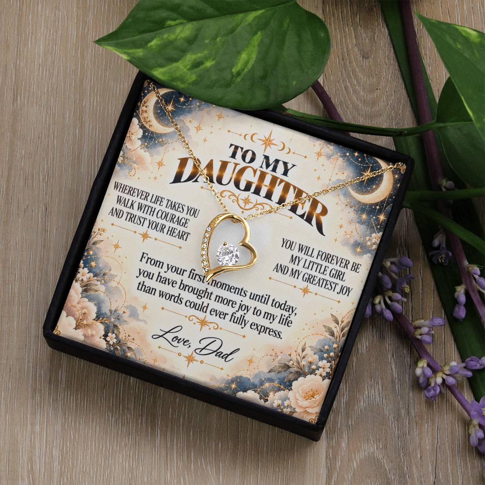 C427 - No Matter How Much You Grow There Will Always Be A Little Girl I Love Beyond Words - Forever Love Necklace