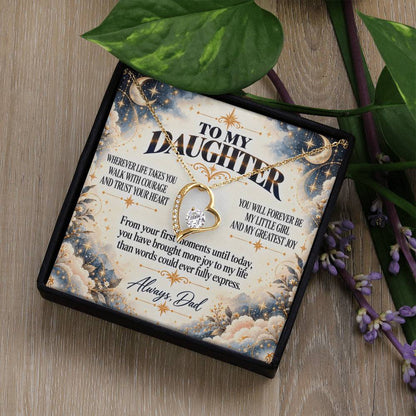 C402 - Wherever Life Takes You May You Always Feel Dad’s Love Guiding Your Heart - Forever Love Necklace