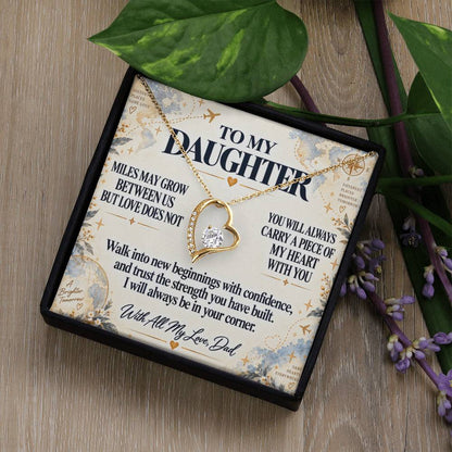 C269 - There Is No Distance Great Enough To Change The Bond Between A Father And Daughter - Forever Love Necklace