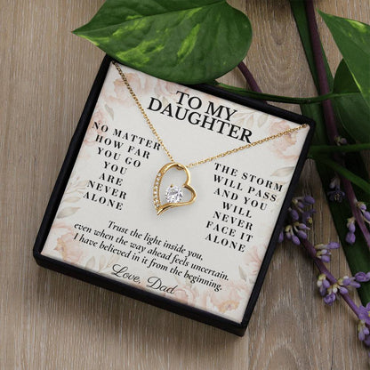 C155 - No Matter How Far You Go You Will Always Carry A Piece Of Dad’s Heart With You - Forever Love Necklace
